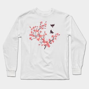 Cherry Blossom Bird Blast! Long Sleeve T-Shirt